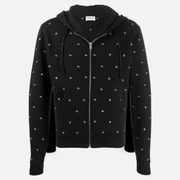 Saint Laurent Other - $1475 SAINT LAURENT Zip Up Hoodie Eyelet Grommet Rivet Medium